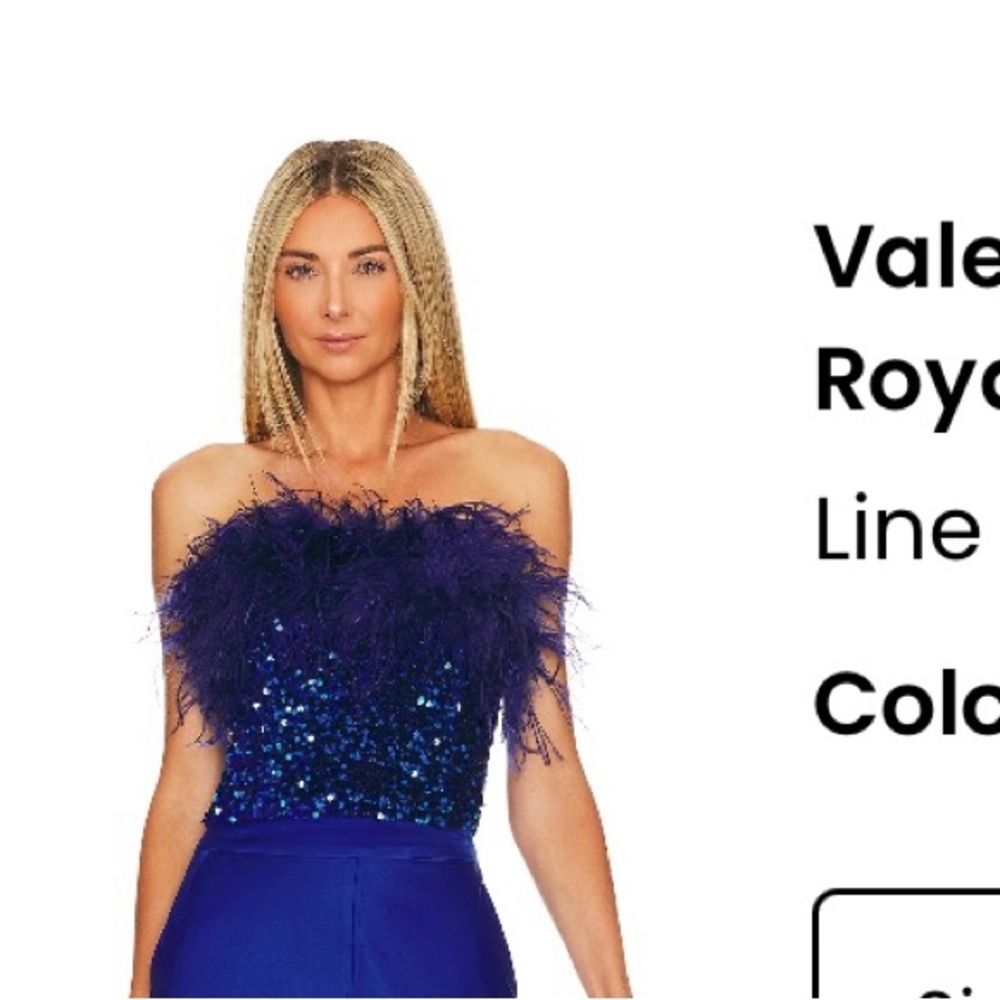 Blue feather sequin crop top